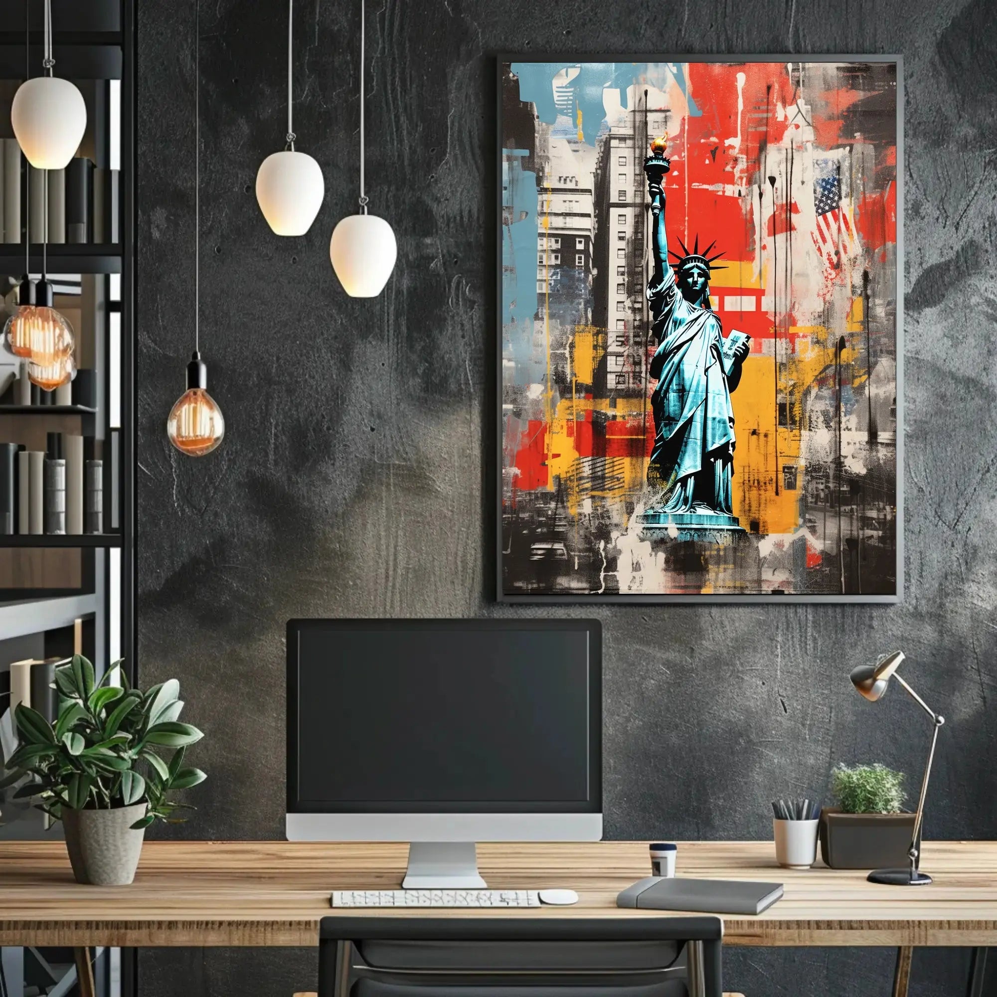 Statue of Liberty Urban Art New York Travel Poster PosterGoat