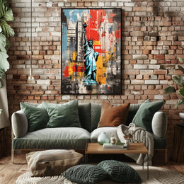 Statue of Liberty Urban Art New York Travel Poster PosterGoat