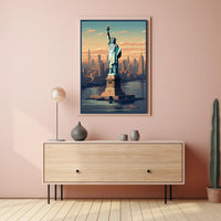 Statue of Liberty Urban Cityscape Poster PosterGoat