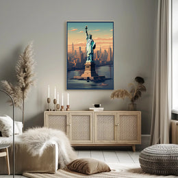 Statue of Liberty Urban Cityscape Poster PosterGoat