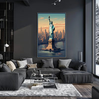 Statue of Liberty Urban Cityscape Poster PosterGoat
