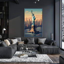 Statue of Liberty Urban Cityscape Poster PosterGoat