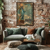 Statue of Liberty Vintage Steampunk Art Heritage Poster PosterGoat