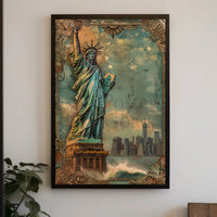 Statue of Liberty Vintage Steampunk Art Heritage Poster PosterGoat