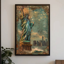 Statue of Liberty Vintage Steampunk Art Heritage Poster PosterGoat