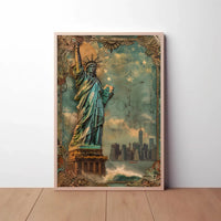 Statue of Liberty Vintage Steampunk Art Heritage Poster PosterGoat