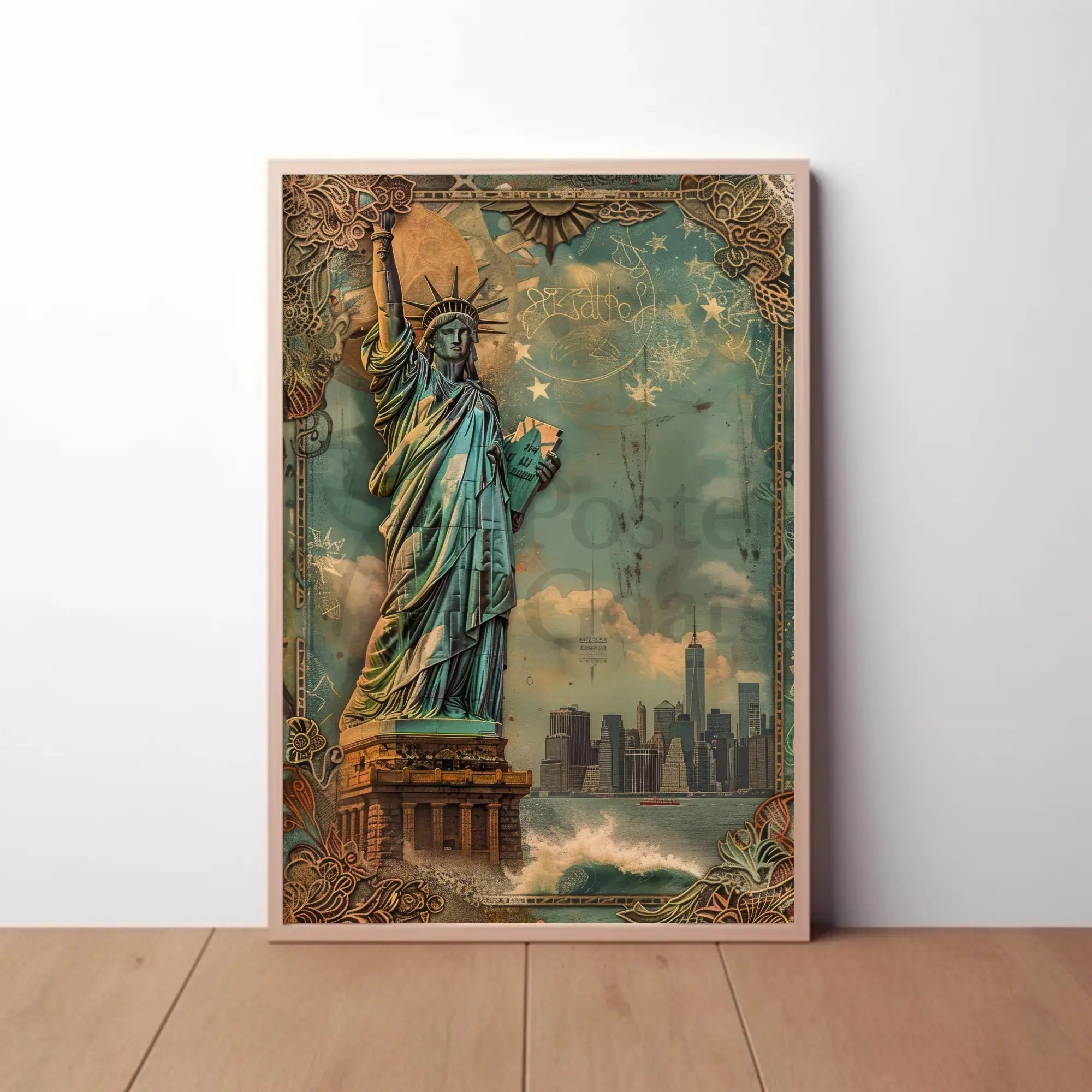 Statue of Liberty Vintage Steampunk Art Heritage Poster PosterGoat