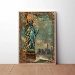Statue of Liberty Vintage Steampunk Art Heritage Poster PosterGoat