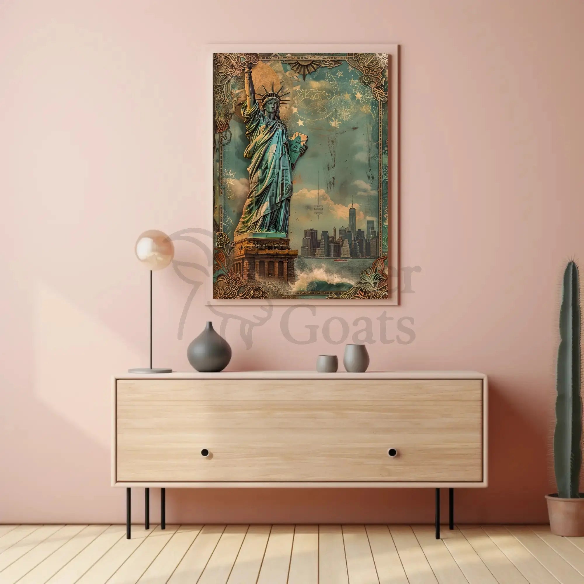 Statue of Liberty Vintage Steampunk Art Heritage Poster PosterGoat