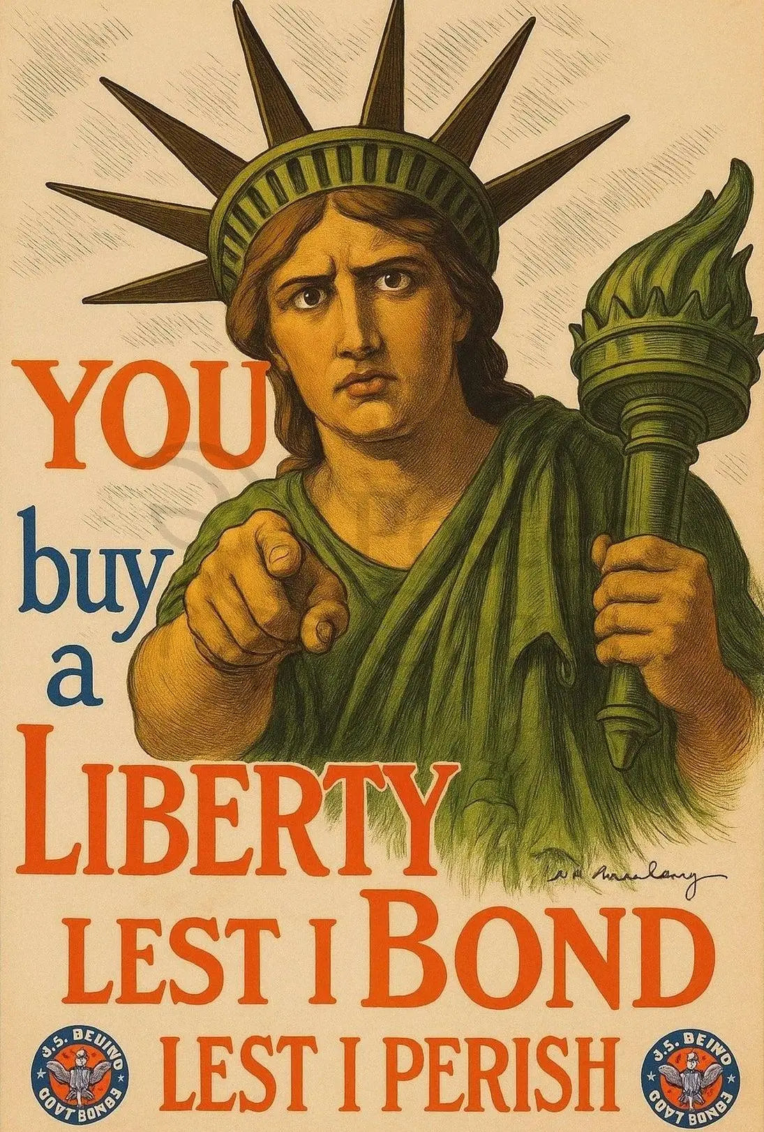 Statue of Liberty World War I Propaganda Poster PosterGoat