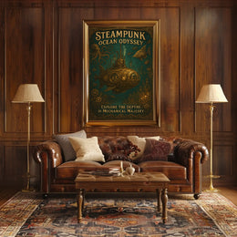 Steampunk Ocean Odyssey Adventure Futuristic Sci-Fi Poster PosterGoat