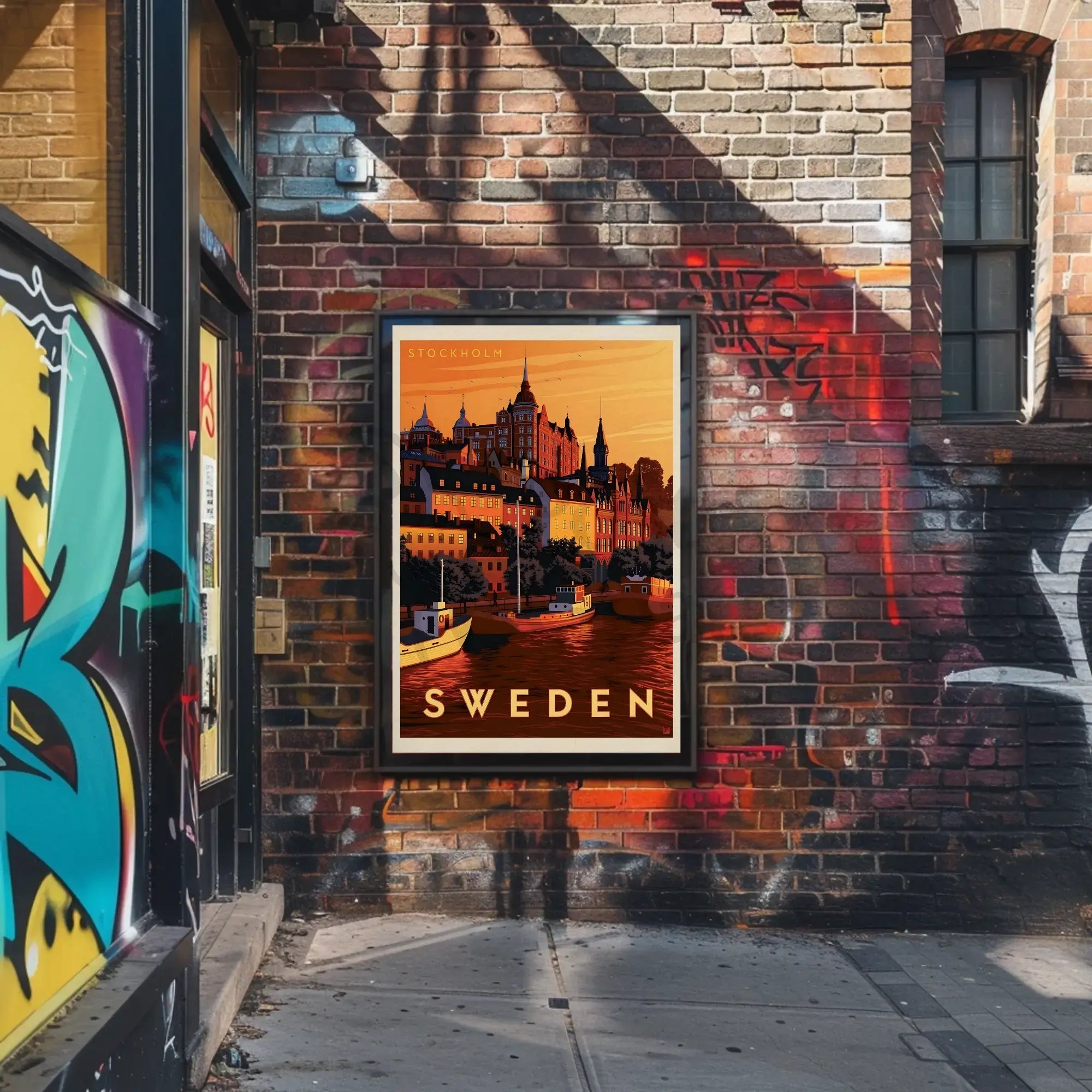 Stockholm Scenic View Vintage Travel Poster PosterGoat