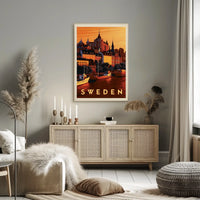 Stockholm Scenic View Vintage Travel Poster PosterGoat