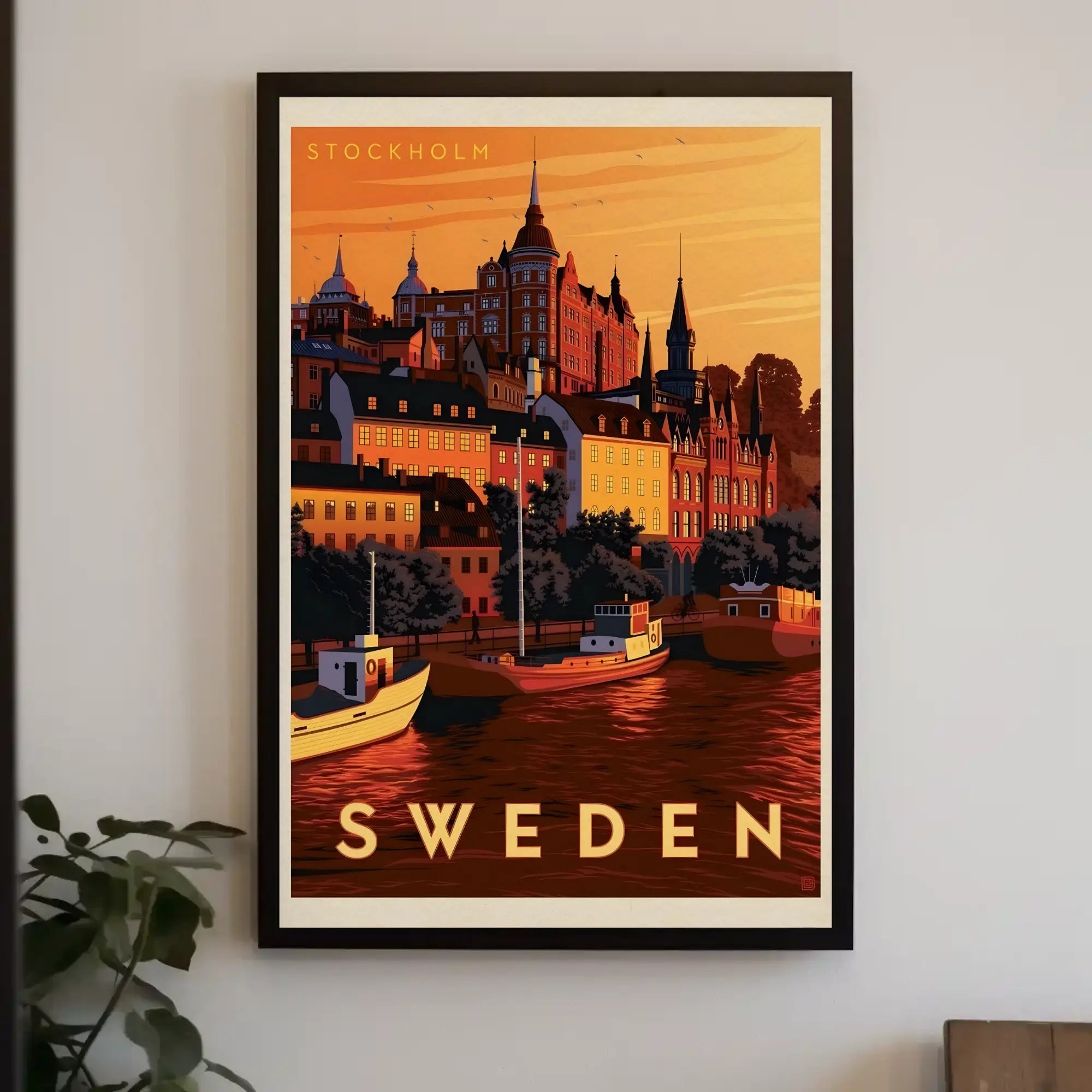 Stockholm Scenic View Vintage Travel Poster PosterGoat