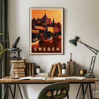 Stockholm Scenic View Vintage Travel Poster PosterGoat