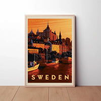 Stockholm Scenic View Vintage Travel Poster PosterGoat