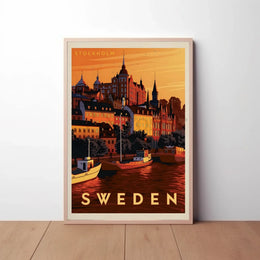 Stockholm Scenic View Vintage Travel Poster PosterGoat