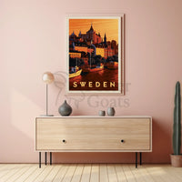 Stockholm Scenic View Vintage Travel Poster PosterGoat