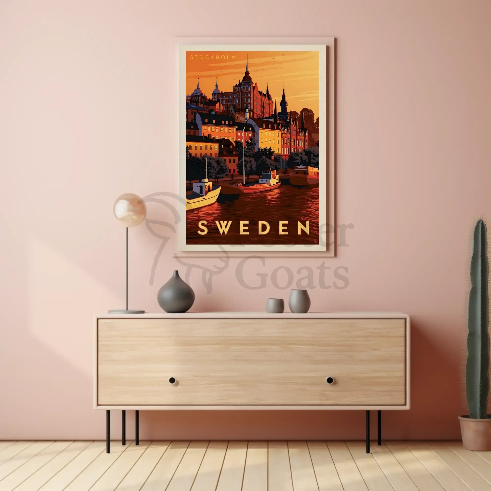 Stockholm Scenic View Vintage Travel Poster PosterGoat