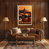 Stockholm Scenic View Vintage Travel Poster PosterGoat
