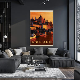 Stockholm Scenic View Vintage Travel Poster PosterGoat