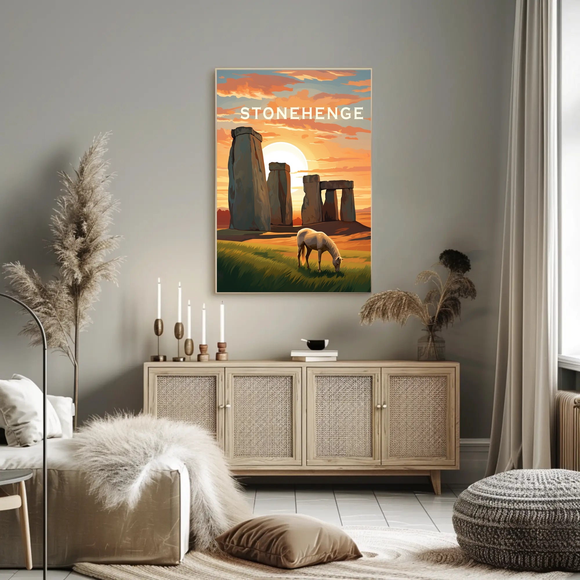 Stonehenge Scenic Sunrise Travel Poster PosterGoat