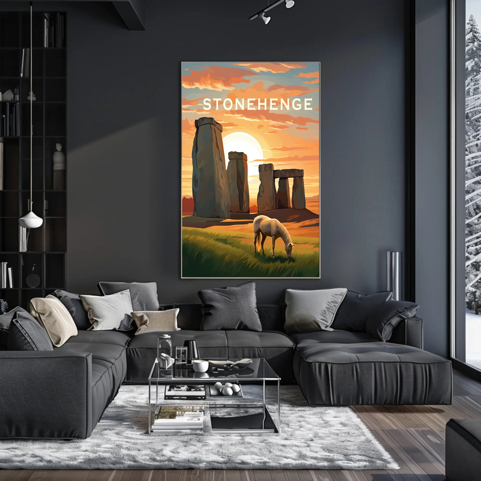 Stonehenge Scenic Sunrise Travel Poster PosterGoat