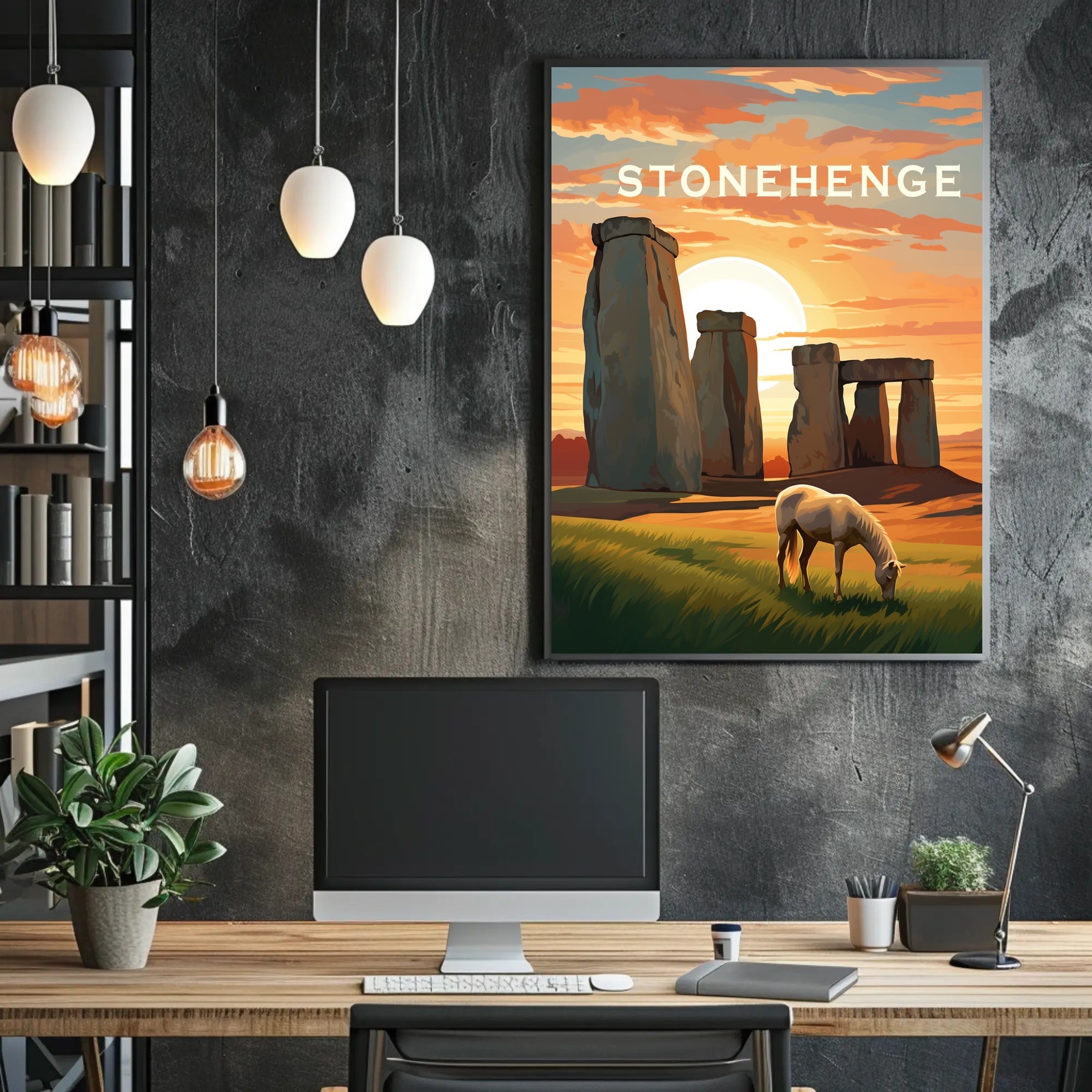 Stonehenge Scenic Sunrise Travel Poster PosterGoat