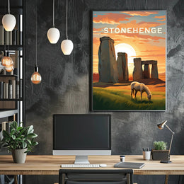 Stonehenge Scenic Sunrise Travel Poster PosterGoat