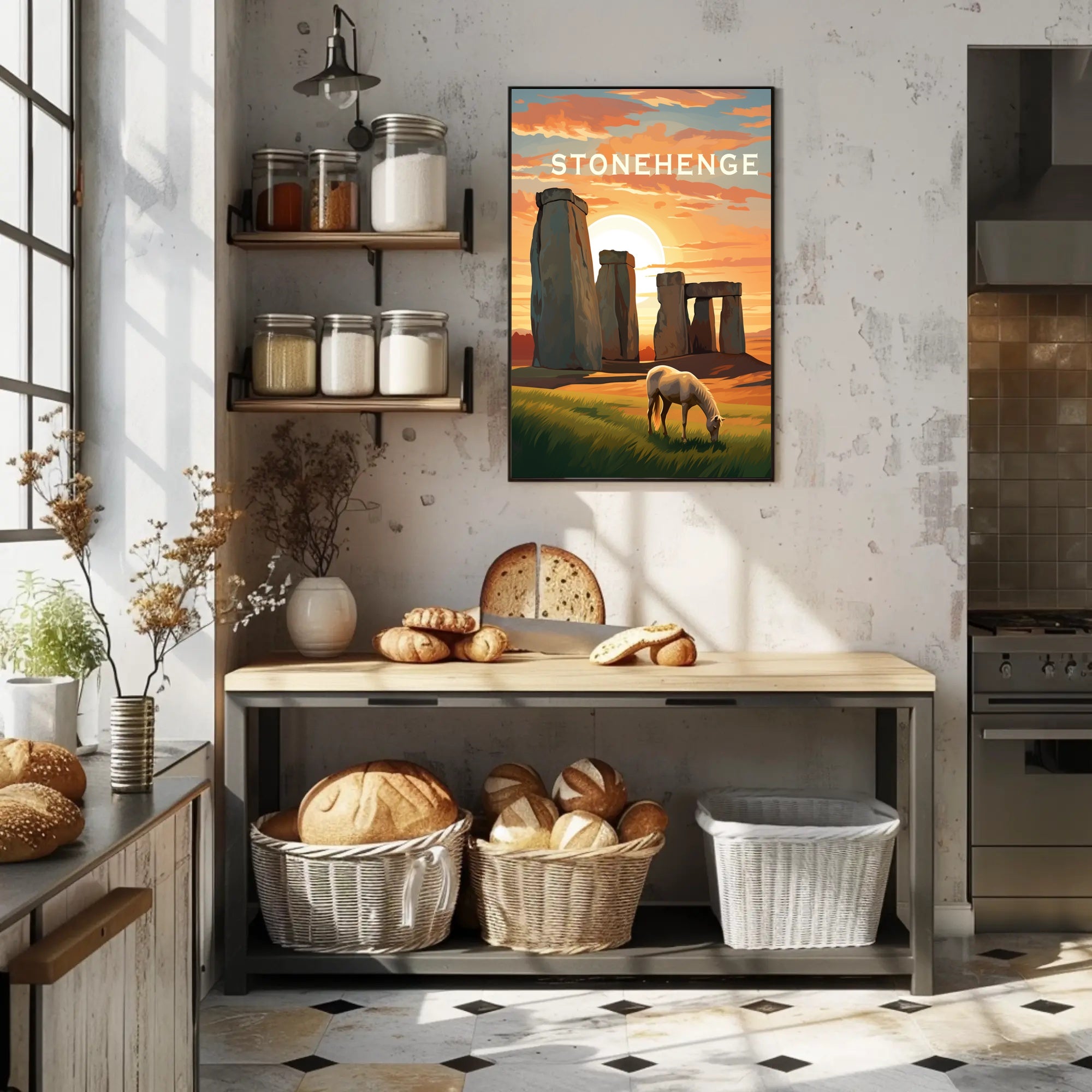 Stonehenge Scenic Sunrise Travel Poster PosterGoat