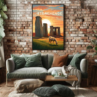 Stonehenge Scenic Sunrise Travel Poster PosterGoat