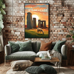 Stonehenge Scenic Sunrise Travel Poster PosterGoat