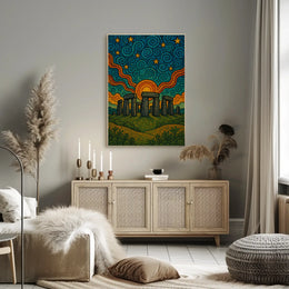 Stonehenge Starscape Artistic Pop Culture Poster PosterGoat