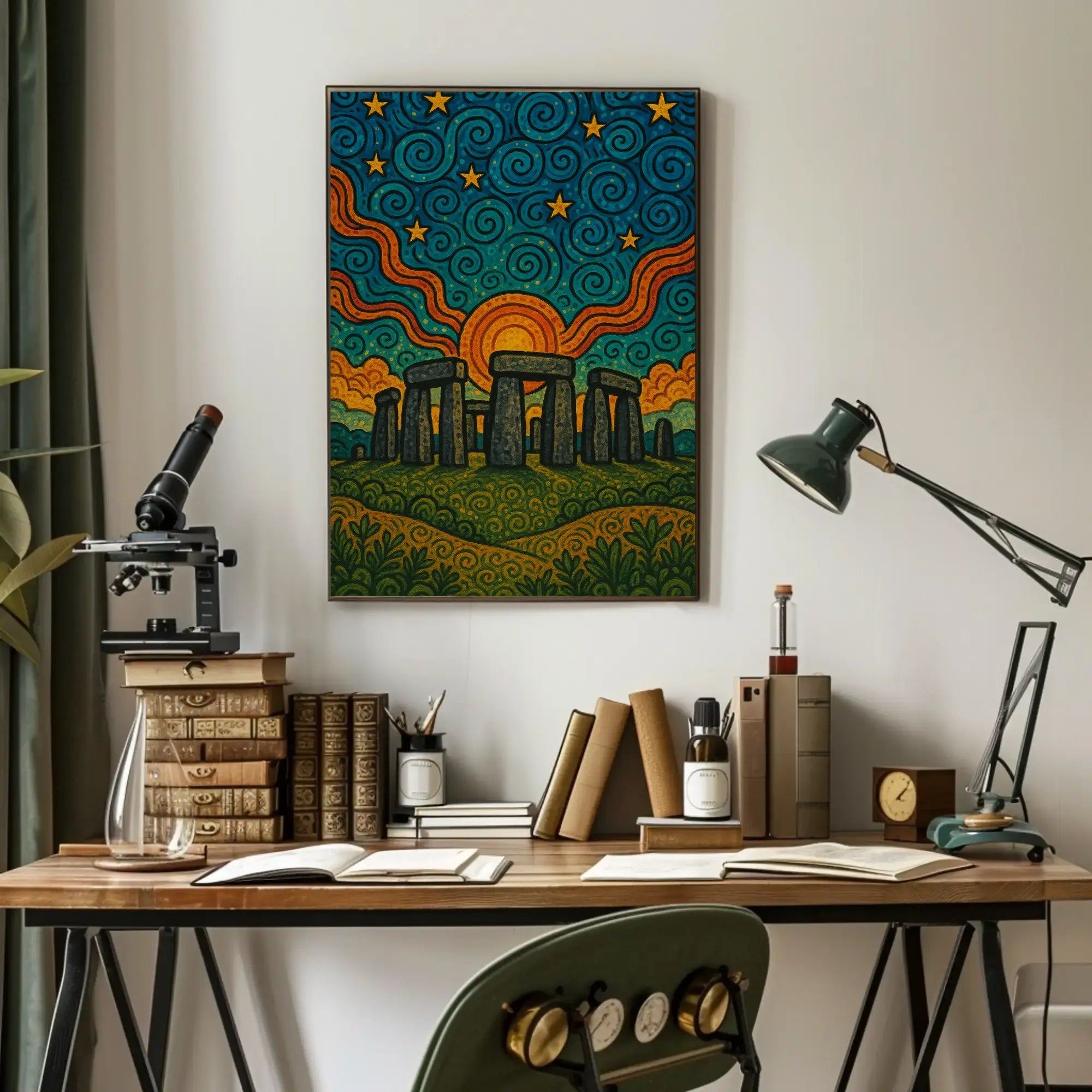 Stonehenge Starscape Artistic Pop Culture Poster PosterGoat