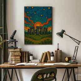 Stonehenge Starscape Artistic Pop Culture Poster PosterGoat