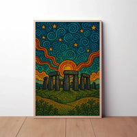 Stonehenge Starscape Artistic Pop Culture Poster PosterGoat