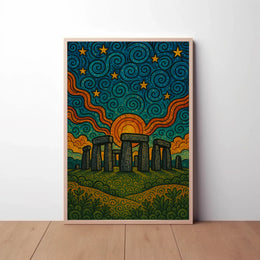 Stonehenge Starscape Artistic Pop Culture Poster PosterGoat