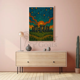 Stonehenge Starscape Artistic Pop Culture Poster PosterGoat