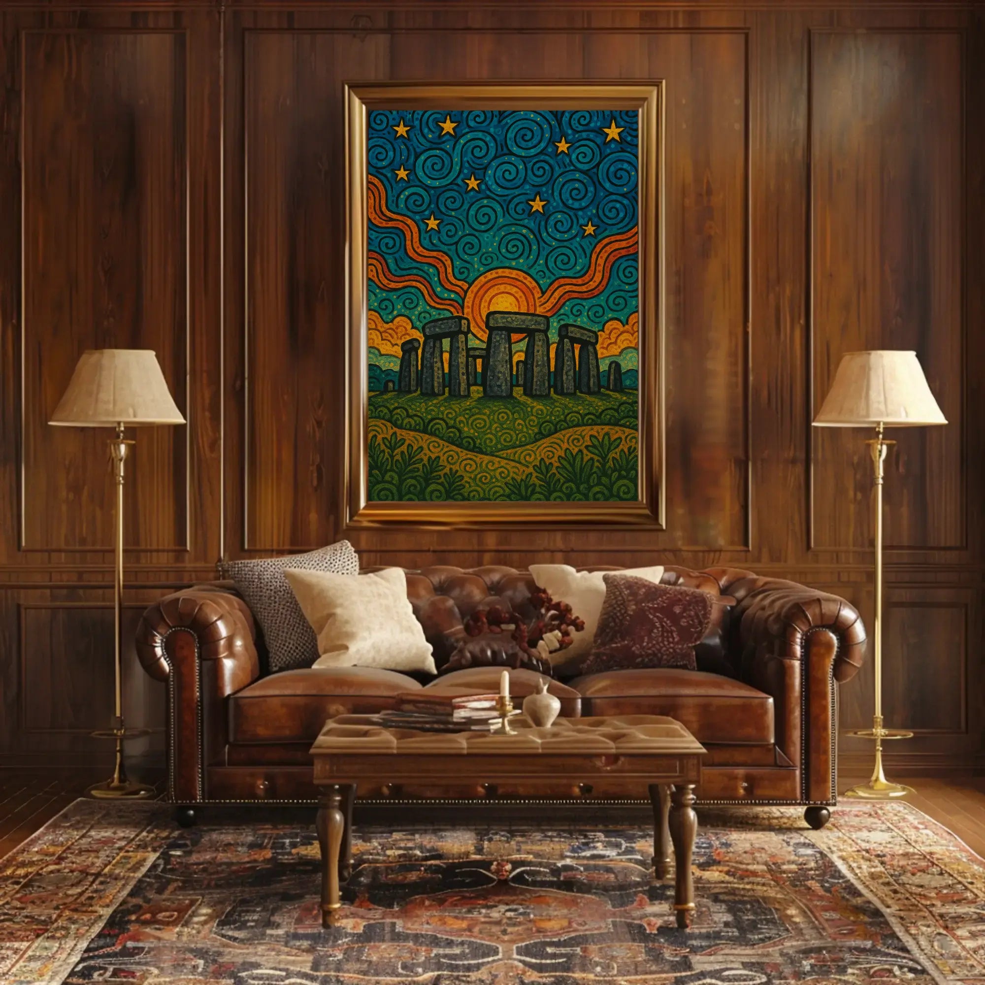 Stonehenge Starscape Artistic Pop Culture Poster PosterGoat