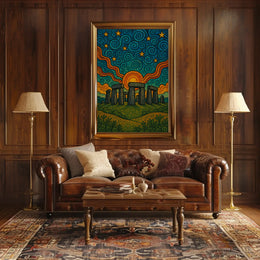 Stonehenge Starscape Artistic Pop Culture Poster PosterGoat