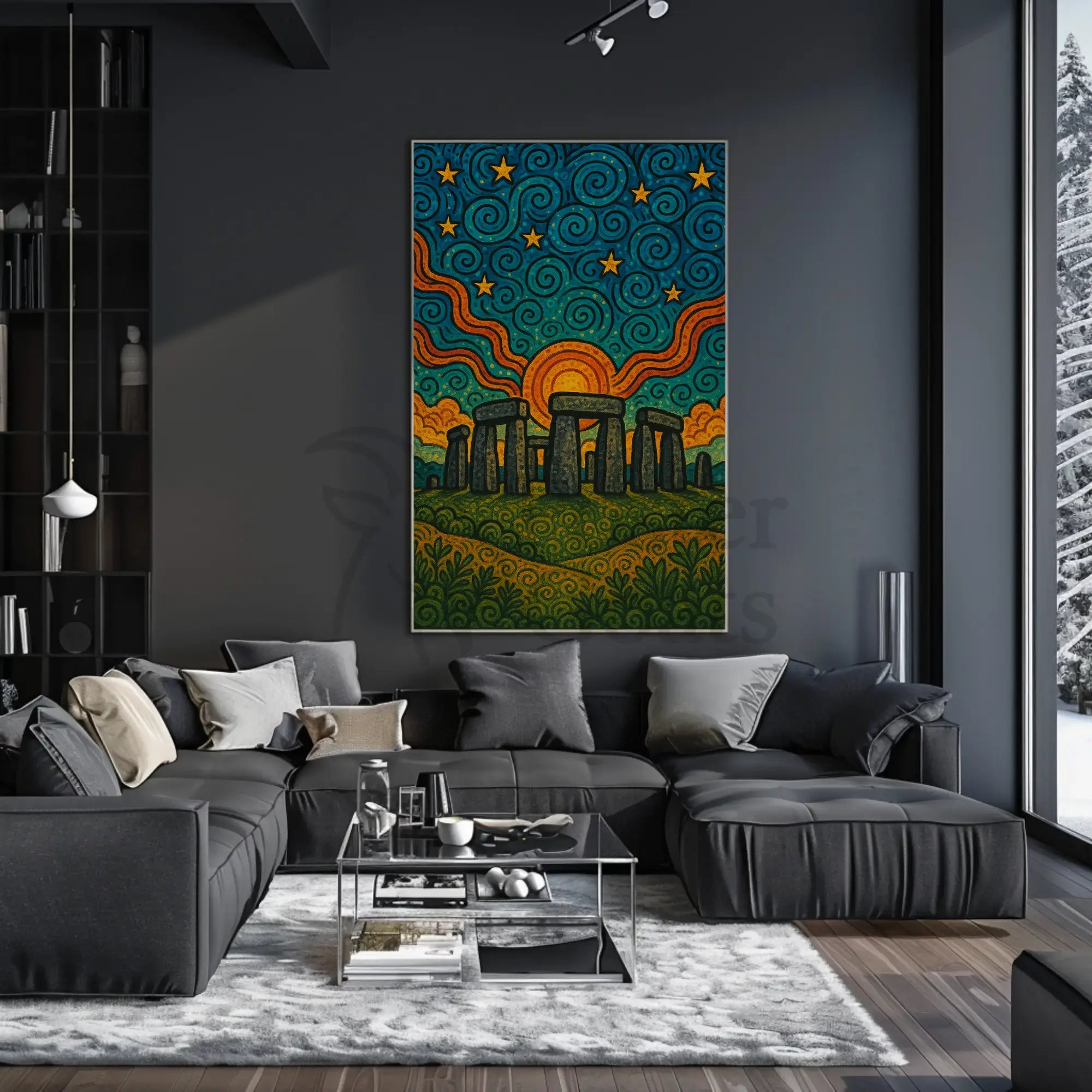 Stonehenge Starscape Artistic Pop Culture Poster PosterGoat