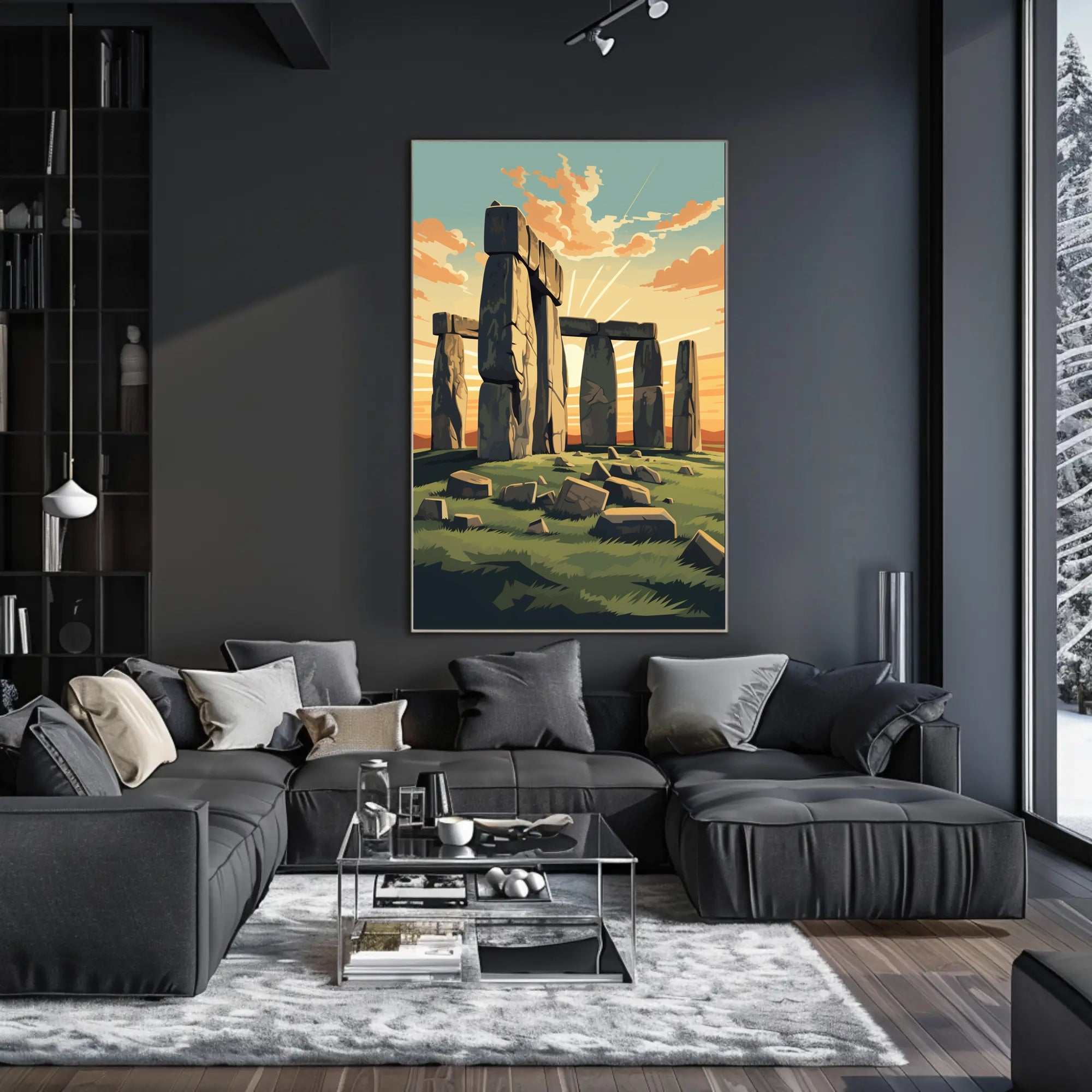 Stonehenge at Dusk: Majestic Cultural or Heritage Poster PosterGoat