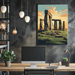 Stonehenge at Dusk: Majestic Cultural or Heritage Poster PosterGoat