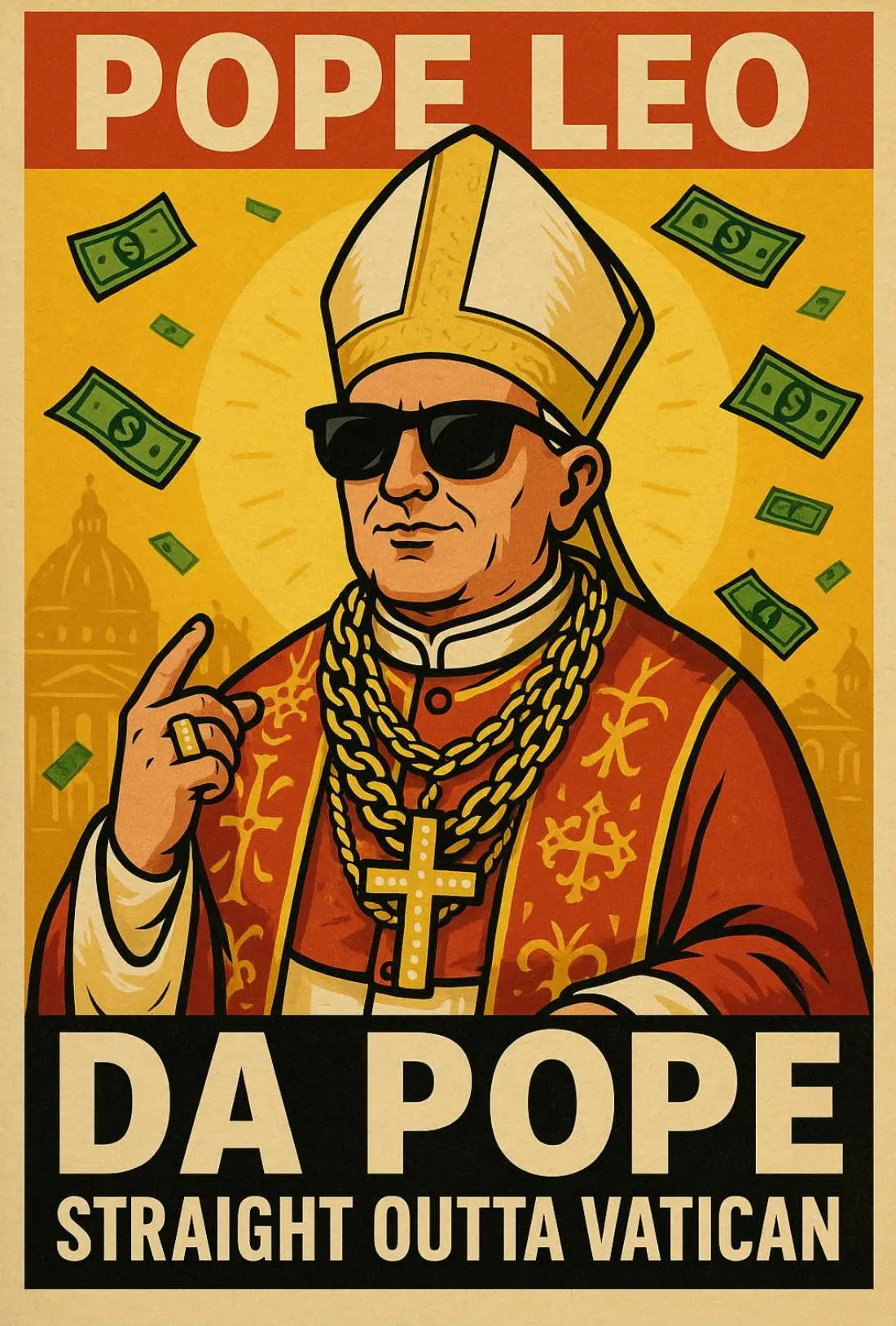 Straight Outta Vatican Humor Pop Culture Poster PosterGoat