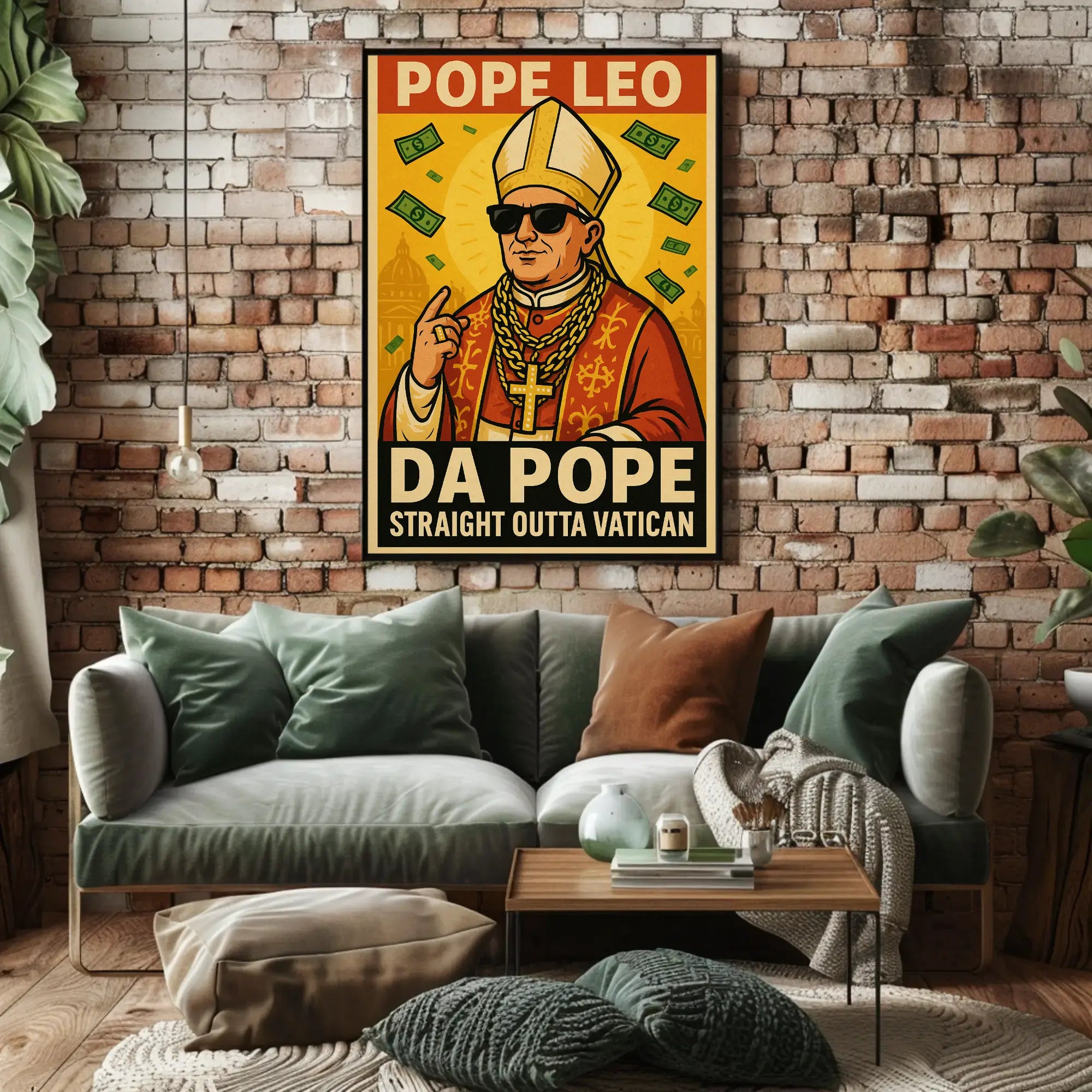 Straight Outta Vatican Humor Pop Culture Poster PosterGoat