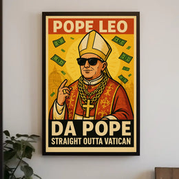 Straight Outta Vatican Humor Pop Culture Poster PosterGoat