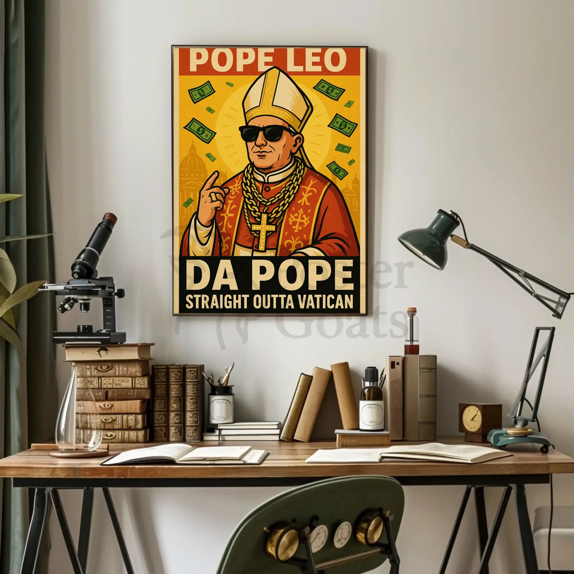Straight Outta Vatican Humor Pop Culture Poster PosterGoat
