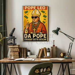 Straight Outta Vatican Humor Pop Culture Poster PosterGoat