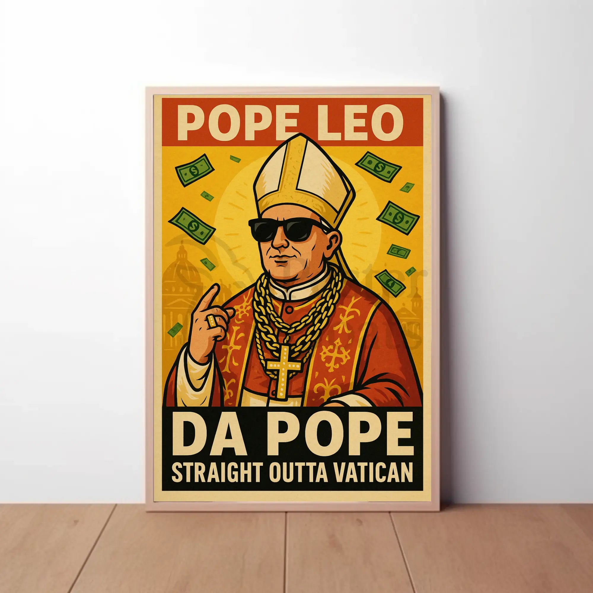 Straight Outta Vatican Humor Pop Culture Poster PosterGoat