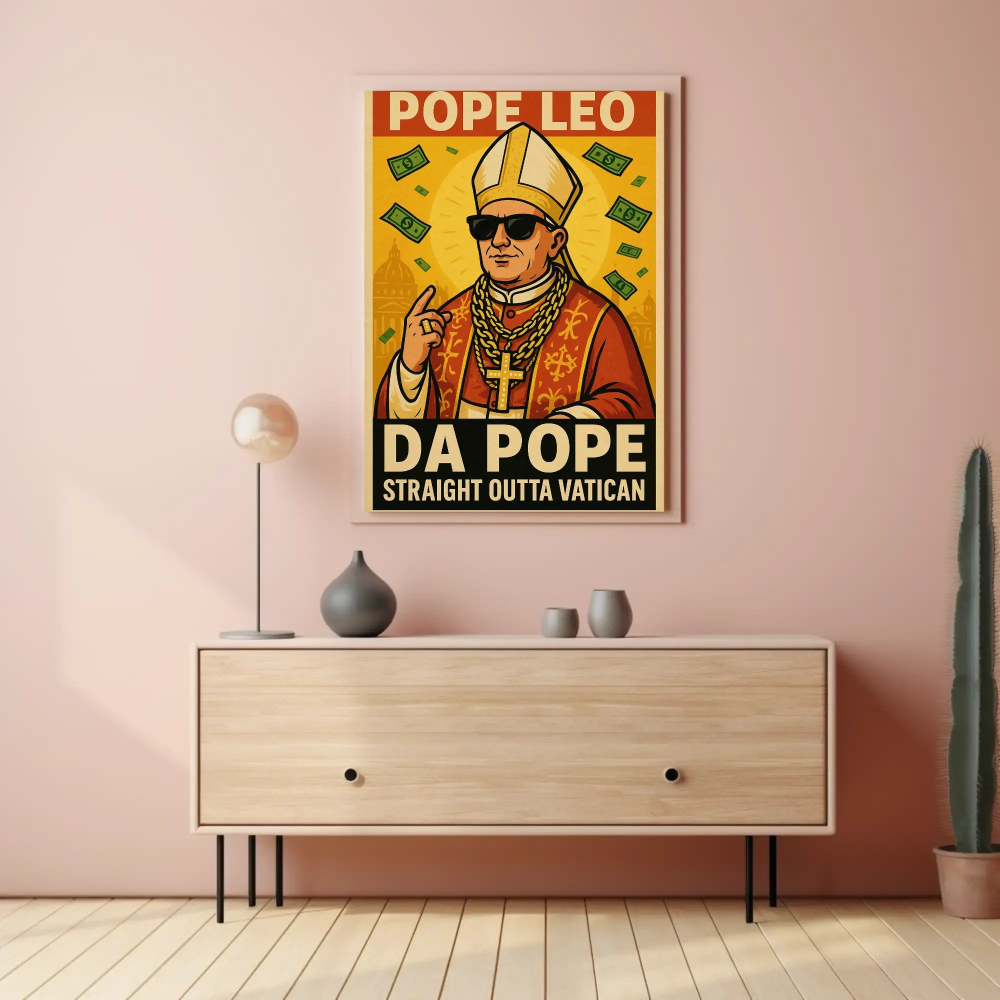 Straight Outta Vatican Humor Pop Culture Poster PosterGoat